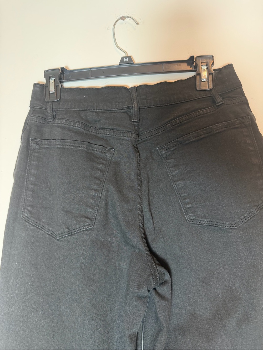FRAME Le Palazzo Crop Film Noir Black Wide Leg Raw Hem Jeans Size 30 - Picture 6 of 13